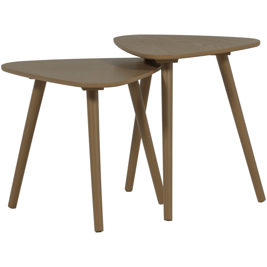 NILA Bijzettafel HOUT MUD - SET VAN 2