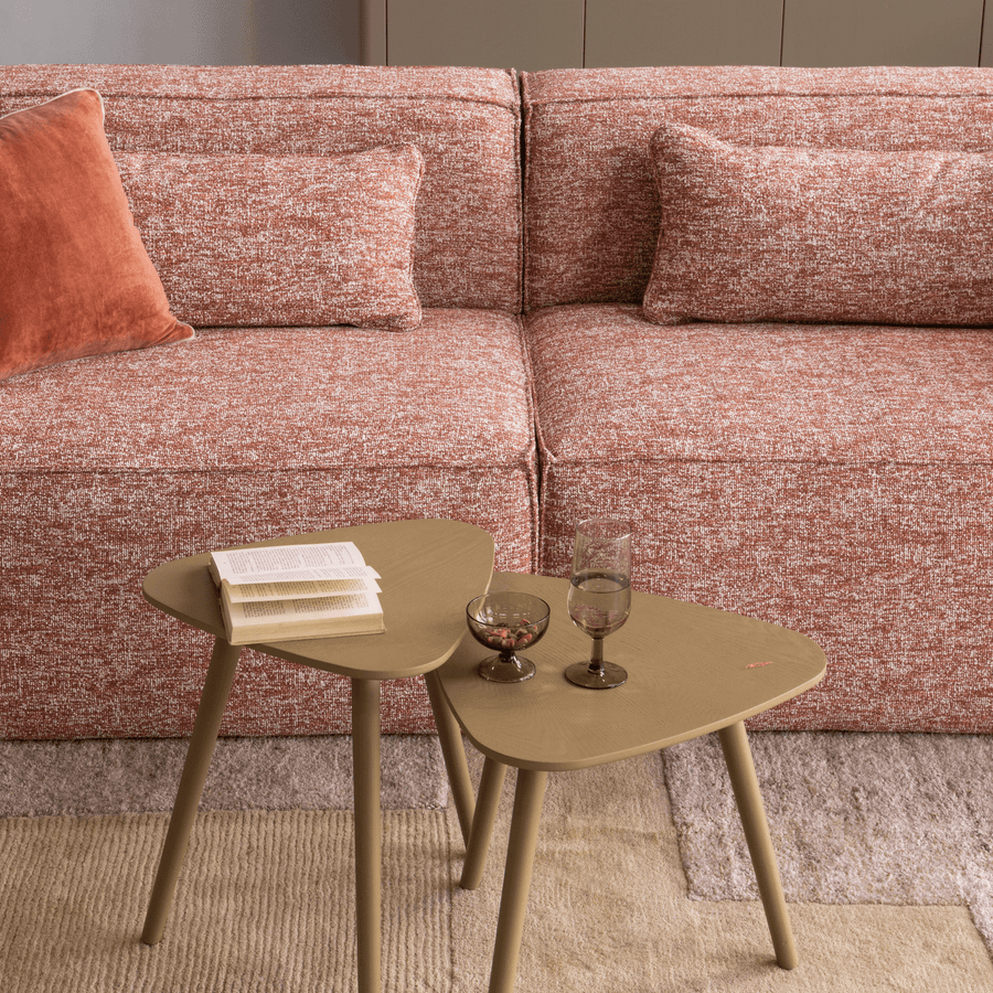 NILA Bijzettafel HOUT MUD - SET VAN 2
