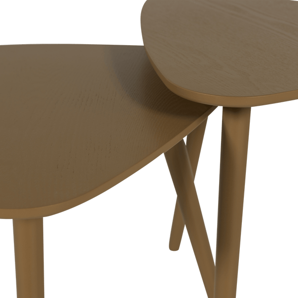 NILA Bijzettafel HOUT MUD - SET VAN 2