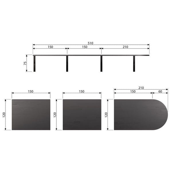 TABLO LUNGO EINDBLAD ROND ESSEN INCL. STEKKERDOOS [fsc]