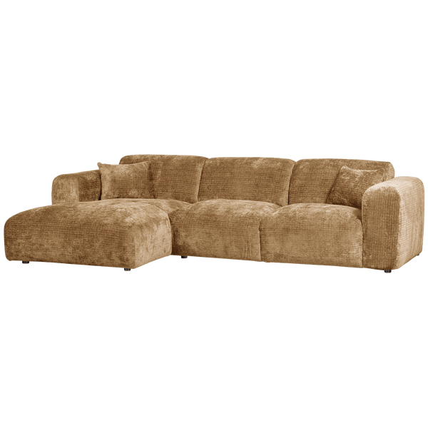 CLOUD CHAISE LONGUE BANK LINKS CHENILLE HONINGGEEL
