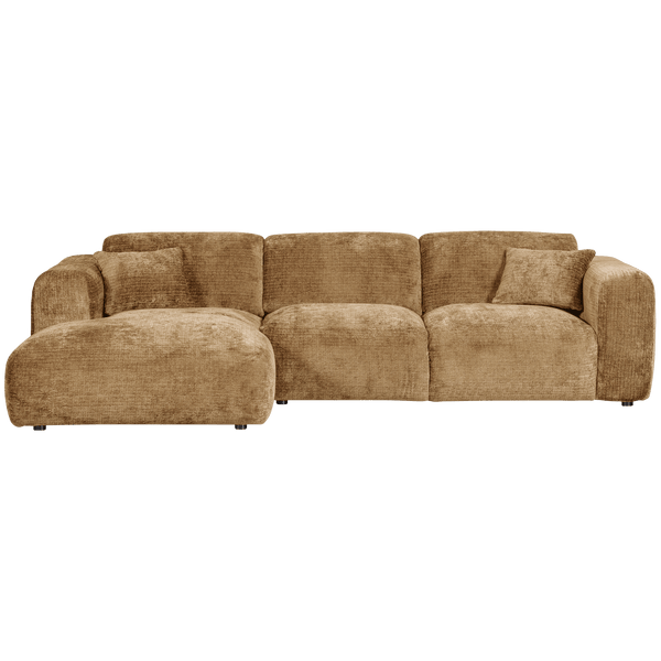 CLOUD CHAISE LONGUE BANK LINKS CHENILLE HONINGGEEL