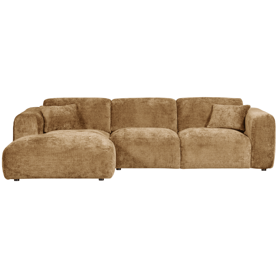 CLOUD CHAISE LONGUE BANK LINKS CHENILLE HONINGGEEL