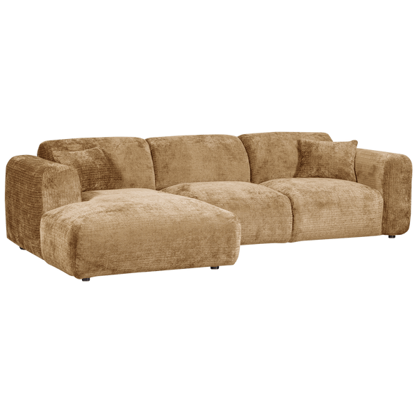 CLOUD CHAISE LONGUE BANK LINKS CHENILLE HONINGGEEL