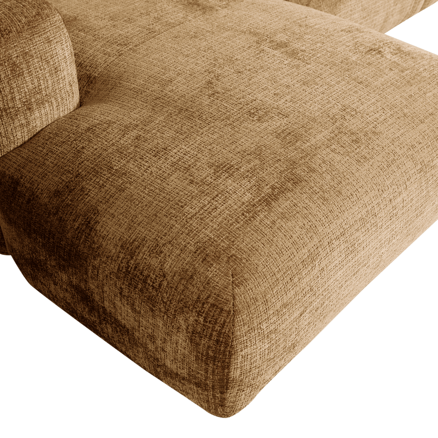 CLOUD CHAISE LONGUE BANK LINKS CHENILLE HONINGGEEL