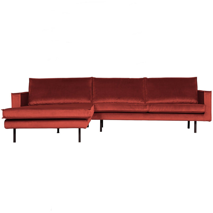 RODEO CHAISE LONGUE BANK LINKS VELVET KASTANJEBRUIN