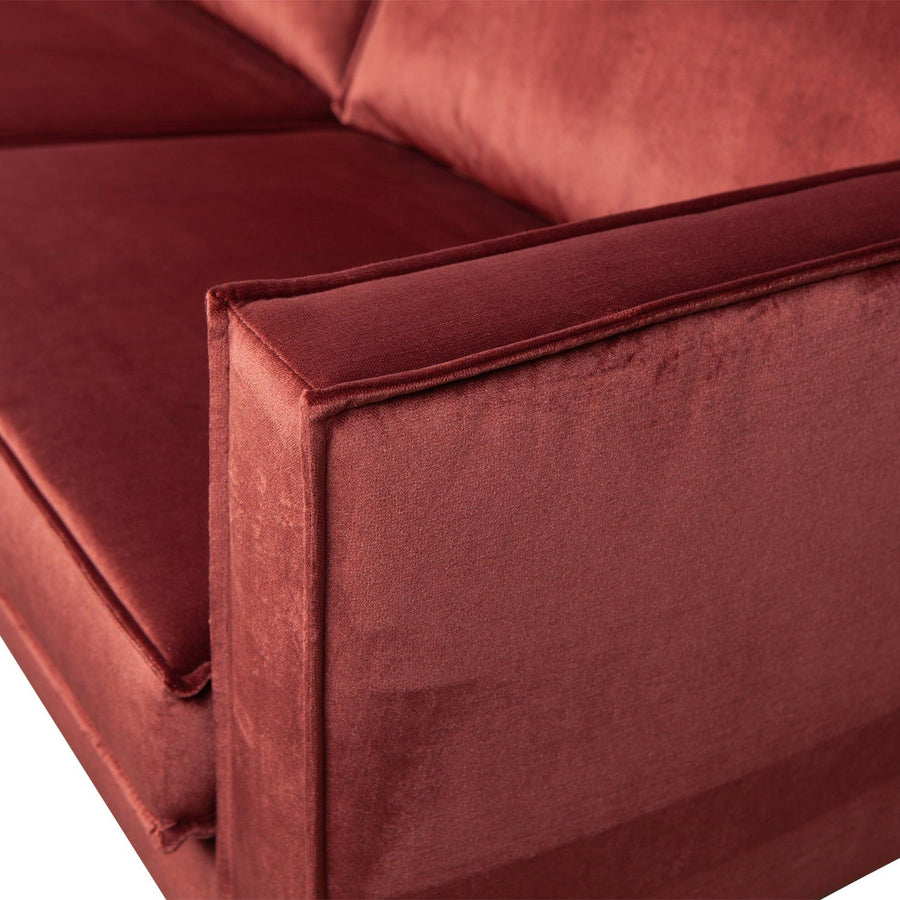 RODEO CHAISE LONGUE BANK LINKS VELVET KASTANJEBRUIN