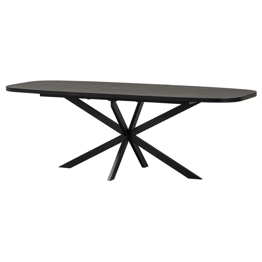 ARROS EETTAFEL UITSCHUIFBAAR 180-220X90 CM MDF ZWART