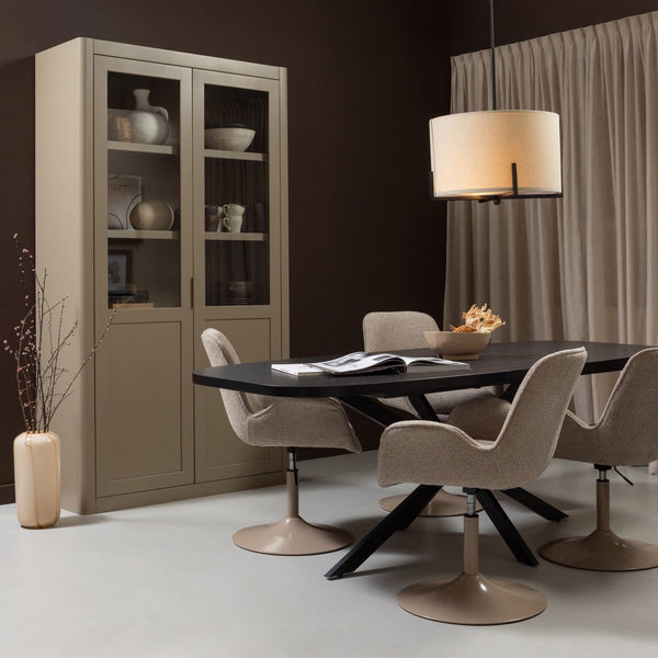 ARROS EETTAFEL UITSCHUIFBAAR 180-220X90 CM MDF ZWART