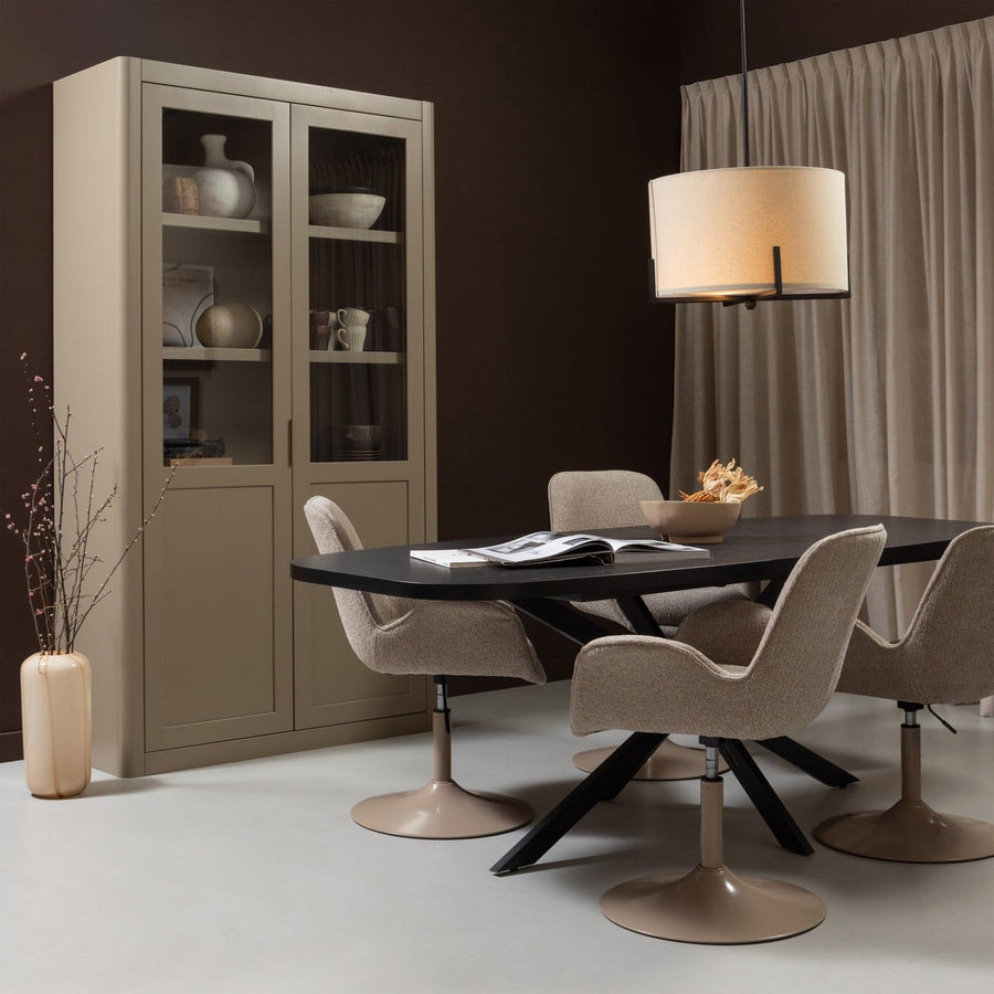 ARROS EETTAFEL UITSCHUIFBAAR 180-220X90 CM MDF ZWART