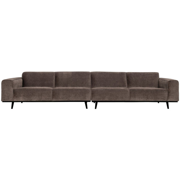 STATEMENT XL 4-ZITS BANK 372 CM RIBSTOF TAUPE