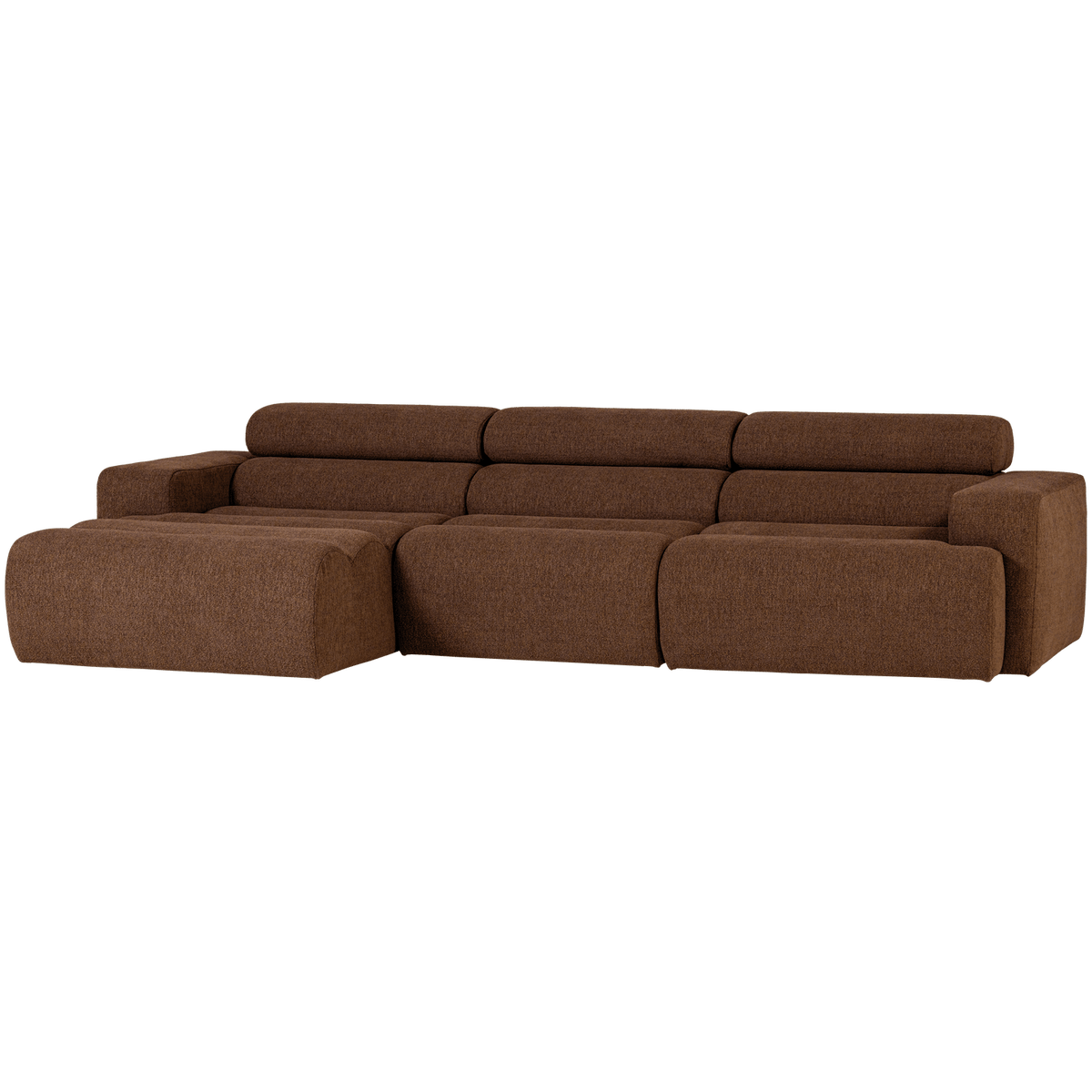 NOVI CHAISE LONGUE BANK LINKS BOUCLE MOKKABRUIN