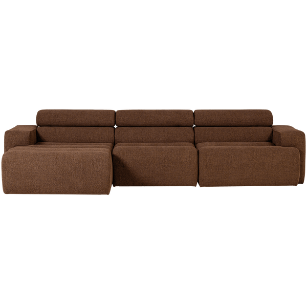 NOVI CHAISE LONGUE BANK LINKS BOUCLE MOKKABRUIN