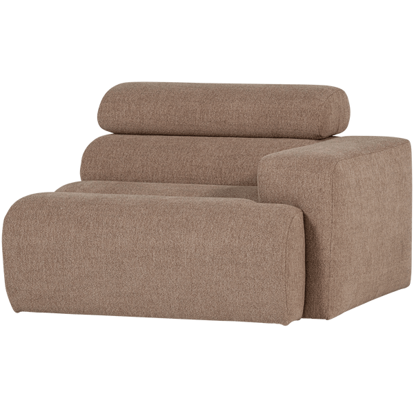 NOVI 1-ZITS ELEMENT ARM RECHTS BOUCLE TAUPE