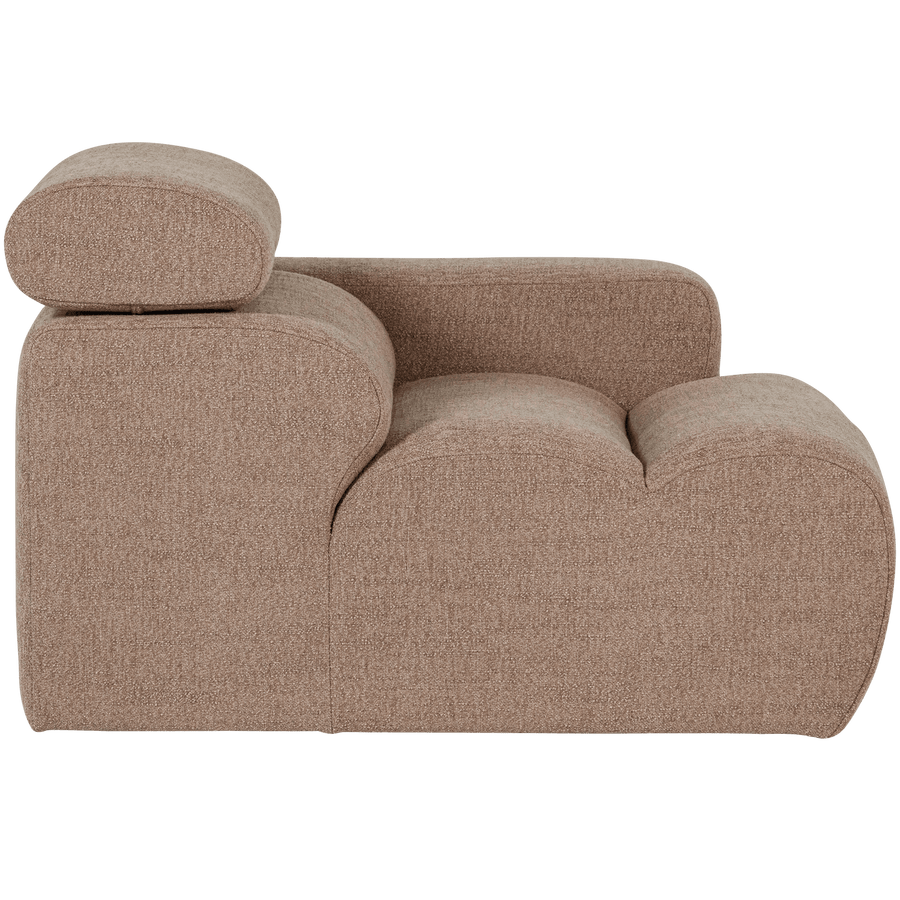 NOVI 1-ZITS ELEMENT ARM RECHTS BOUCLE TAUPE