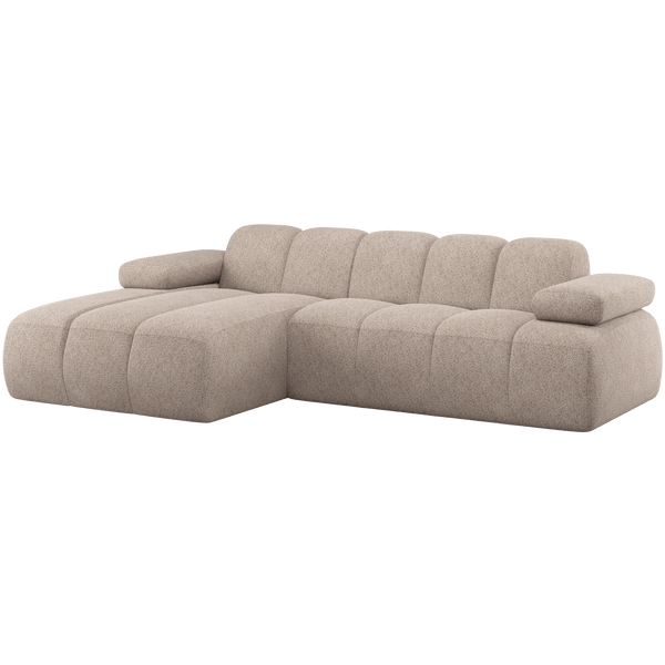 MOJO CHAISE LONGUE BANK LINKS WOLLIG DONKERZAND
