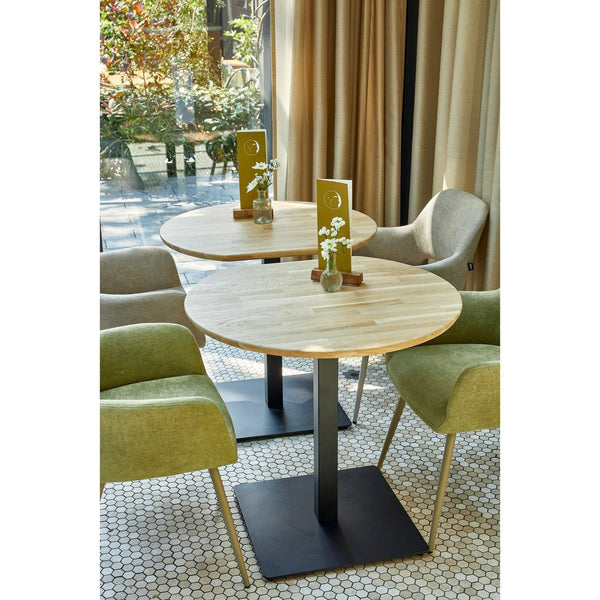 BISTRO VIERKANTE BUISVOET METAAL MATZWART 72X50X50 CM