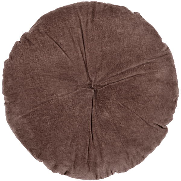 AZIZ Kussen VELVET BRUIN/NATUREL - SET VAN 3