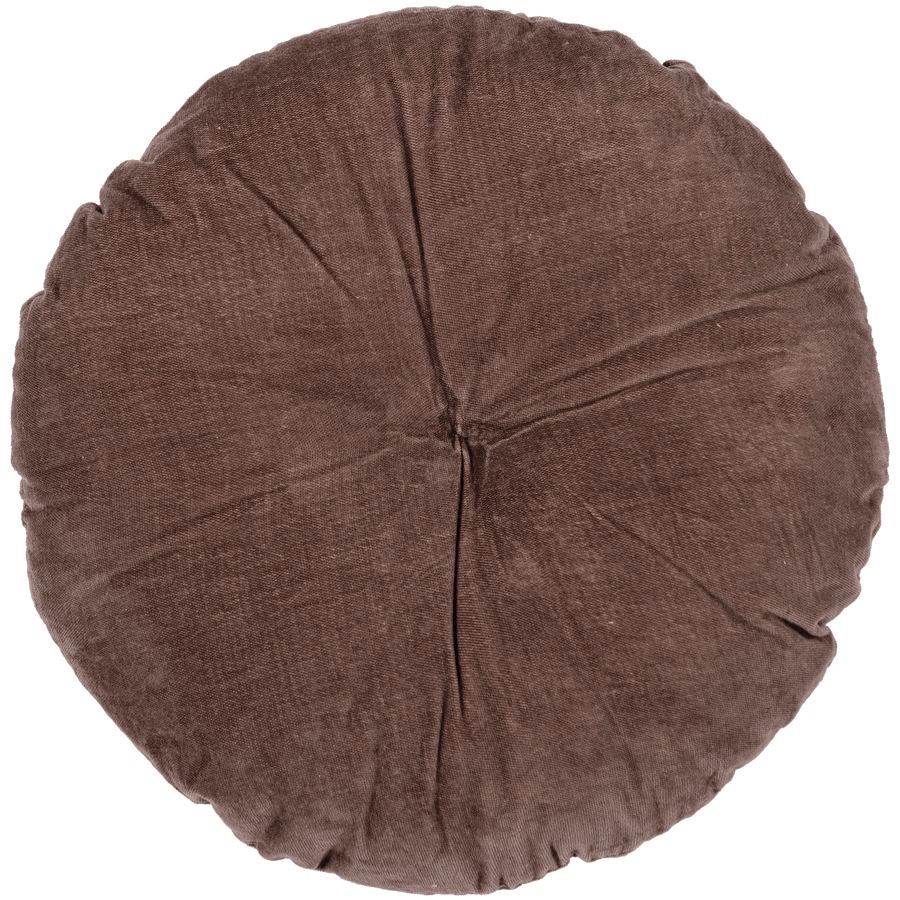 AZIZ Kussen VELVET BRUIN/NATUREL - SET VAN 3
