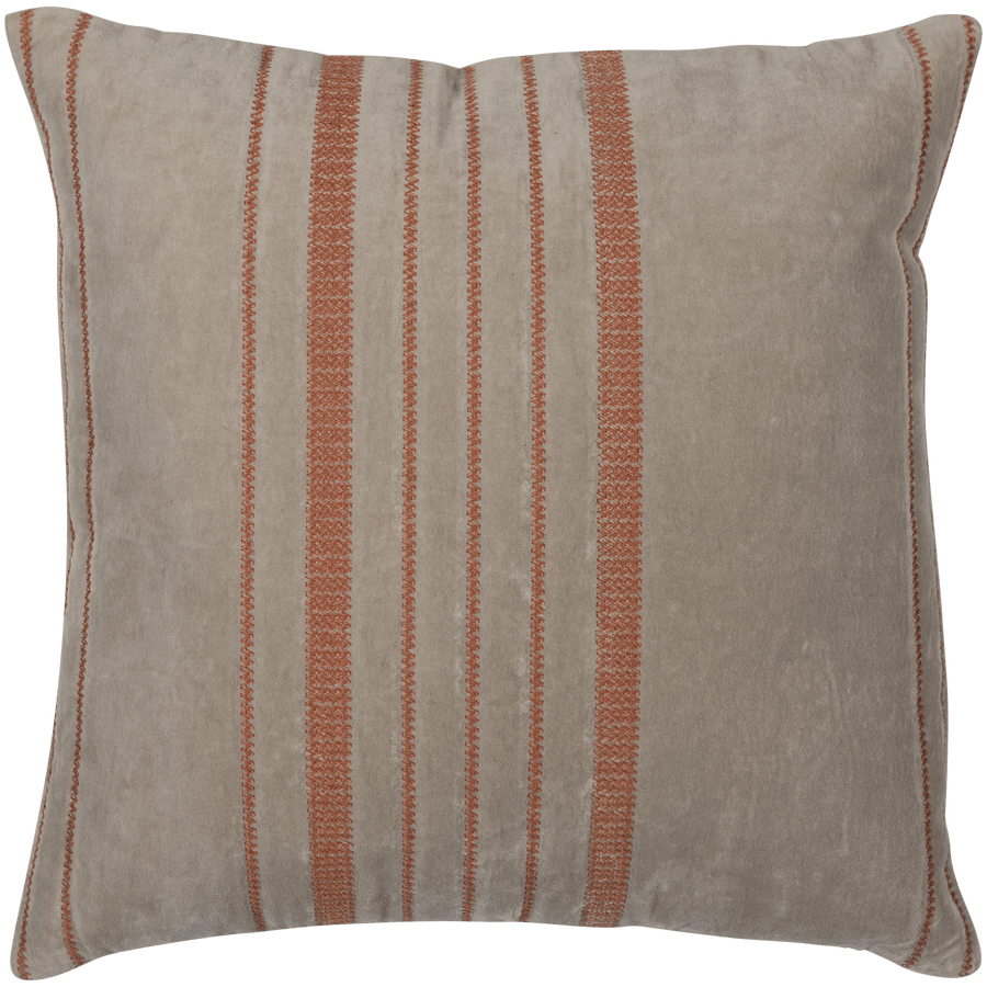 AZIZ Kussen VELVET BRUIN/NATUREL - SET VAN 3
