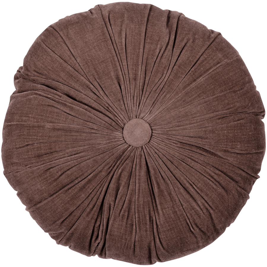 AZIZ Kussen VELVET BRUIN/NATUREL - SET VAN 3