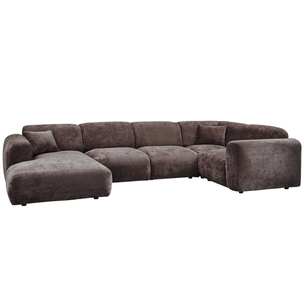 CLOUD HOEKBANK RECHTS GEWEVEN CHENILLE WARM BRUIN