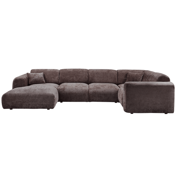 CLOUD HOEKBANK RECHTS GEWEVEN CHENILLE WARM BRUIN