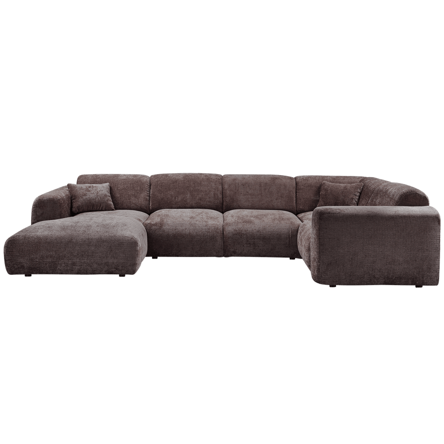 CLOUD HOEKBANK RECHTS GEWEVEN CHENILLE WARM BRUIN