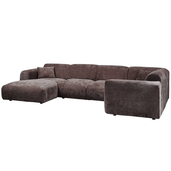 CLOUD HOEKBANK RECHTS GEWEVEN CHENILLE WARM BRUIN