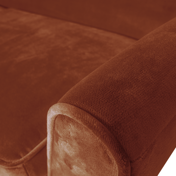 ROCCO XL BANK 230 CM VELVET ROESTBRUIN