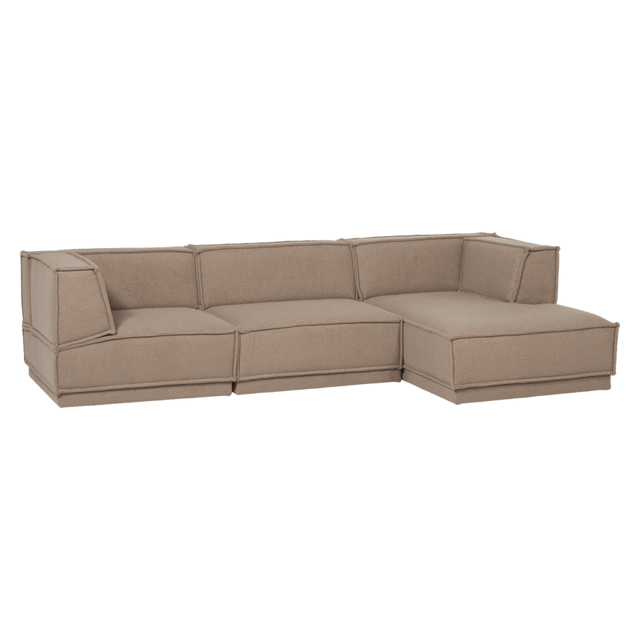 MANU CHAISE LONGUE BANK RECHTS TEDDY TAUPE [fsc]