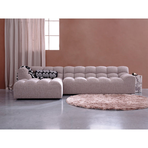 ALLURE CHAISE LONGUE LINKS GEWEVEN STOF BRUIN MELANGE