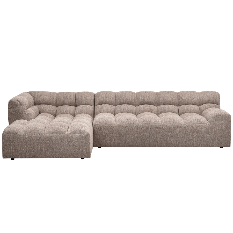 ALLURE CHAISE LONGUE LINKS GEWEVEN STOF BRUIN MELANGE