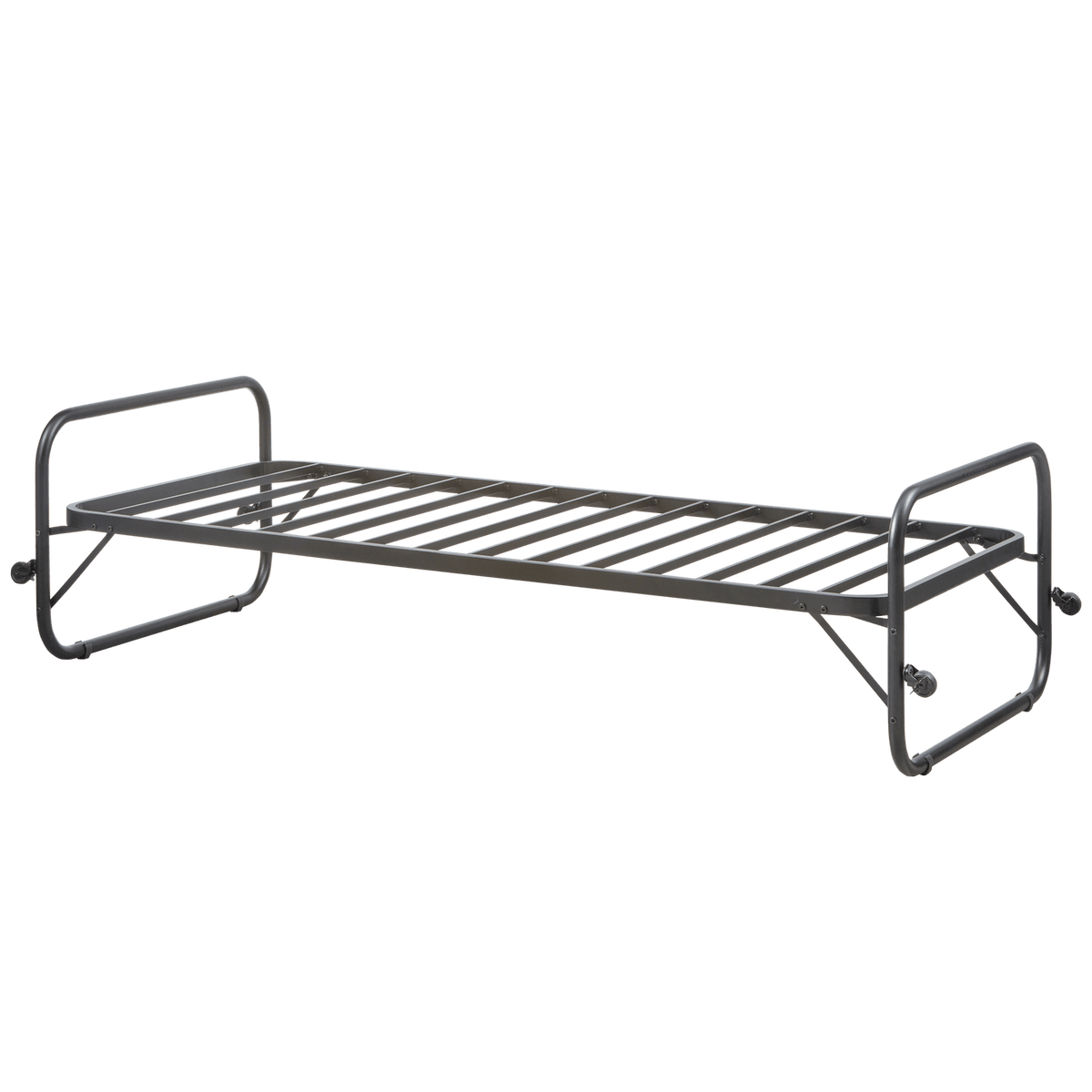 LUCY EENPERSOONS ONDERSCHUIFBED METAAL ZWART 90X200 CM