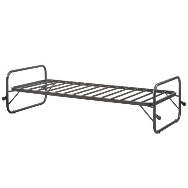 LUCY EENPERSOONS ONDERSCHUIFBED METAAL ZWART 90X200 CM