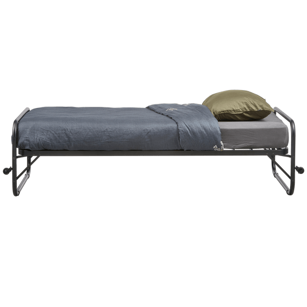 LUCY EENPERSOONS ONDERSCHUIFBED METAAL ZWART 90X200 CM