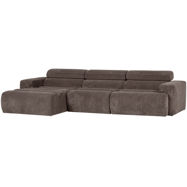 NOVI CHAISE LONGUE BANK LINKS RIBSTOF GRIJSBRUIN
