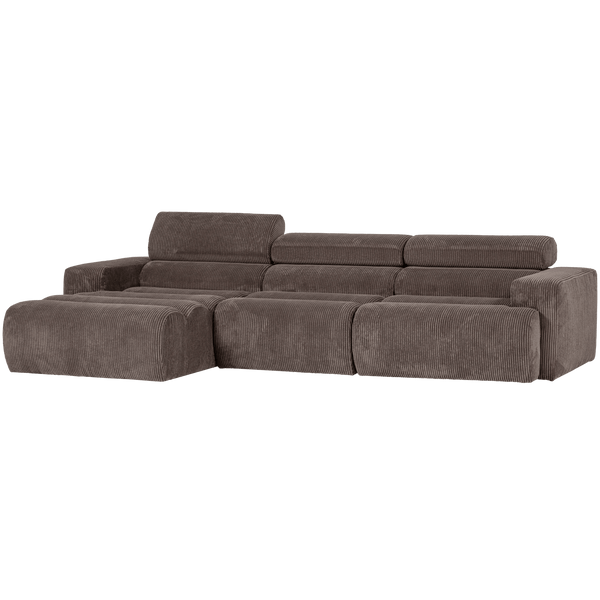 NOVI CHAISE LONGUE BANK LINKS RIBSTOF GRIJSBRUIN