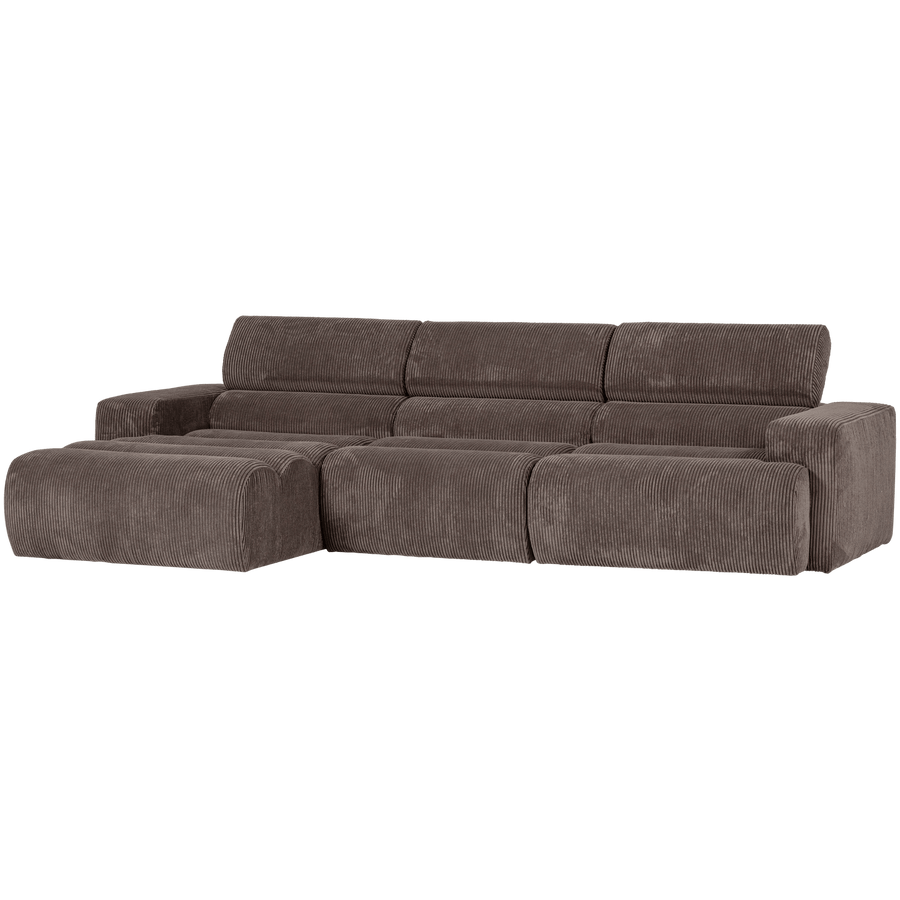 NOVI CHAISE LONGUE BANK LINKS RIBSTOF GRIJSBRUIN
