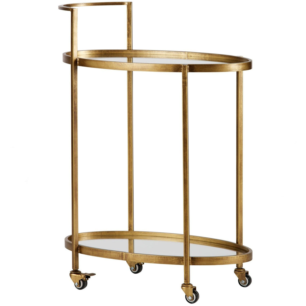 PUSH TROLLEY METAAL ANTIQUE BRASS