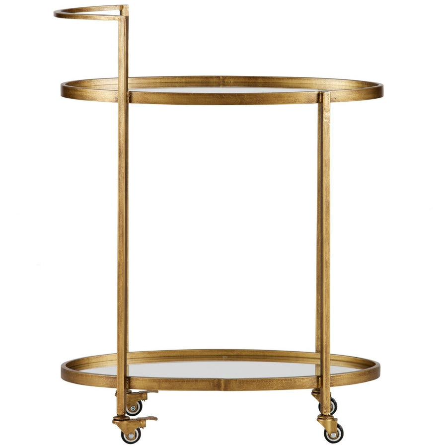 PUSH TROLLEY METAAL ANTIQUE BRASS