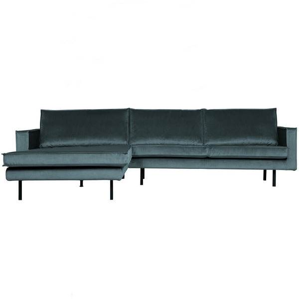 RODEO CHAISE LONGUE BANK LINKS VELVET GROENBLAUW