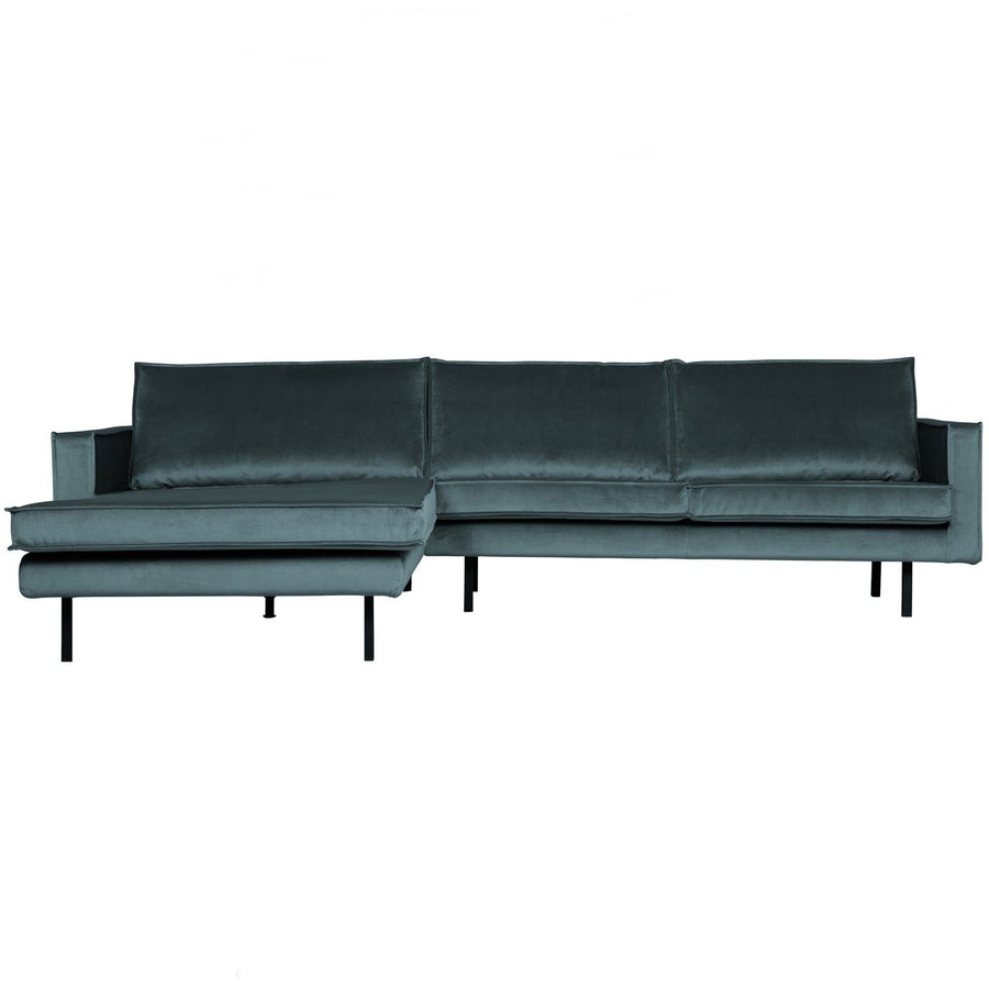 RODEO CHAISE LONGUE BANK LINKS VELVET GROENBLAUW