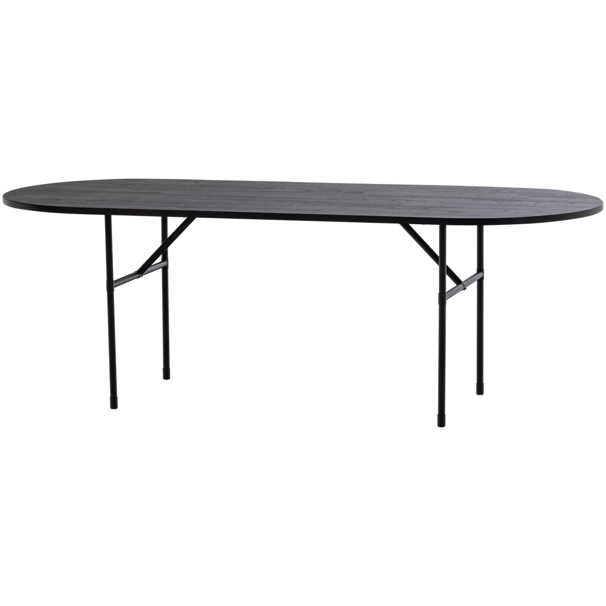 ARTHUR EETTAFEL OVAAL MET H-POOT EIKEN ZWART [fsc]