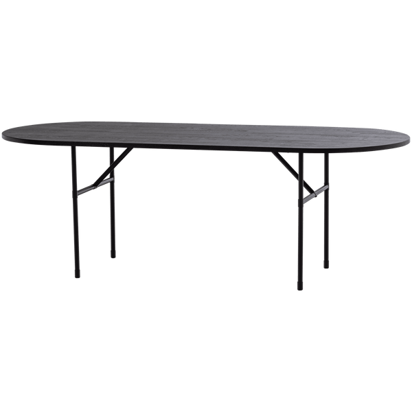 ARTHUR EETTAFEL OVAAL MET H-POOT EIKEN ZWART [fsc]