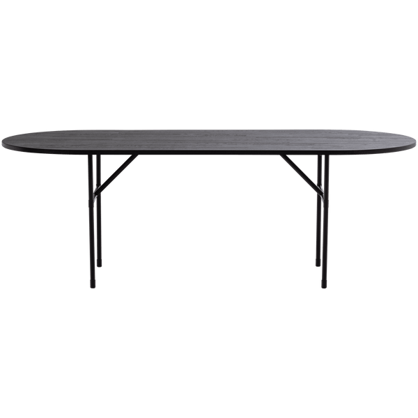 ARTHUR EETTAFEL OVAAL MET H-POOT EIKEN ZWART [fsc]