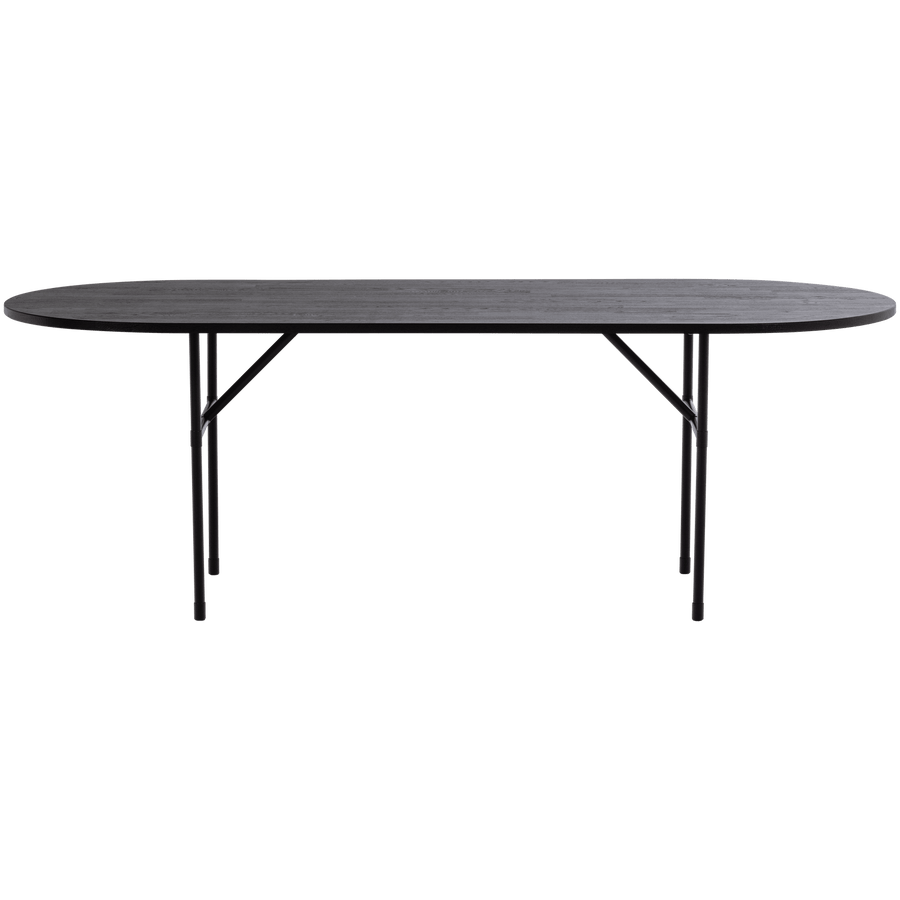 ARTHUR EETTAFEL OVAAL MET H-POOT EIKEN ZWART [fsc]