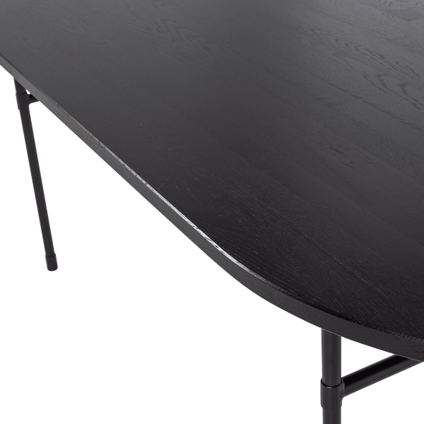 ARTHUR EETTAFEL OVAAL MET H-POOT EIKEN ZWART [fsc]