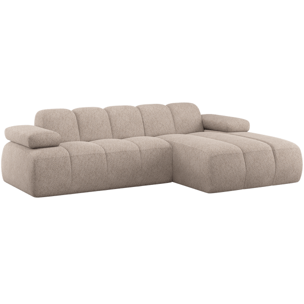 MOJO CHAISE LONGUE BANK RECHTS WOLLIG DONKERZAND