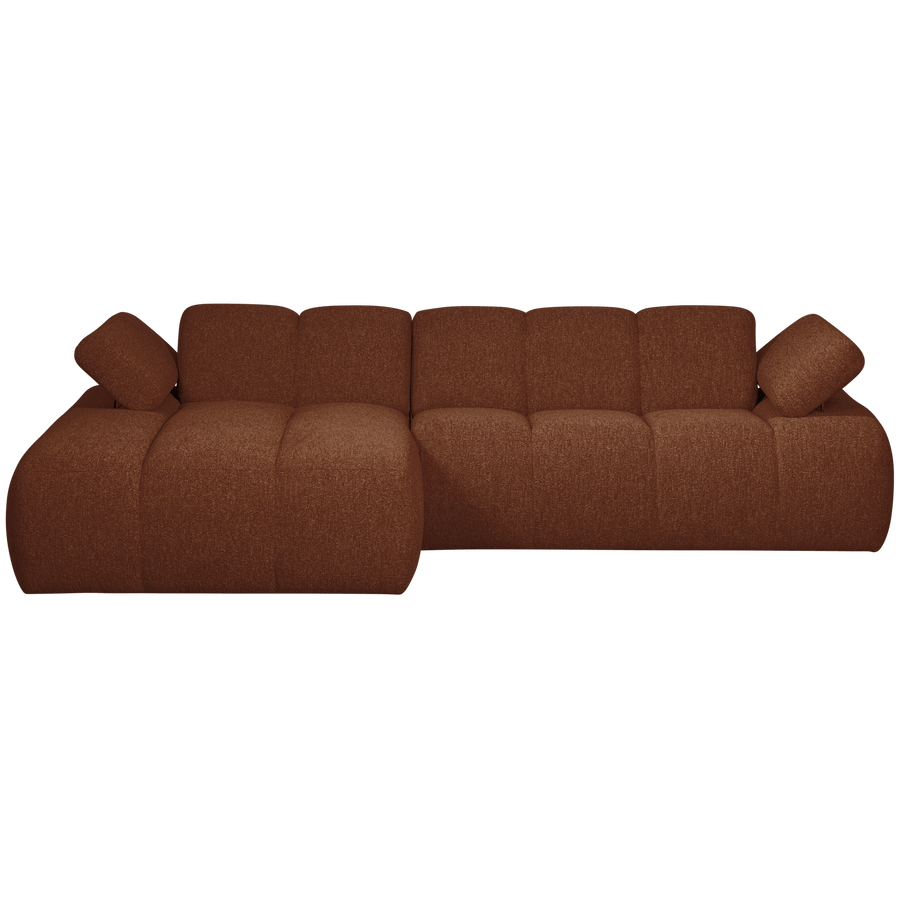 MOJO CHAISE LONGUE BANK LINKS BOUCLE ROESTBRUIN MELANGE